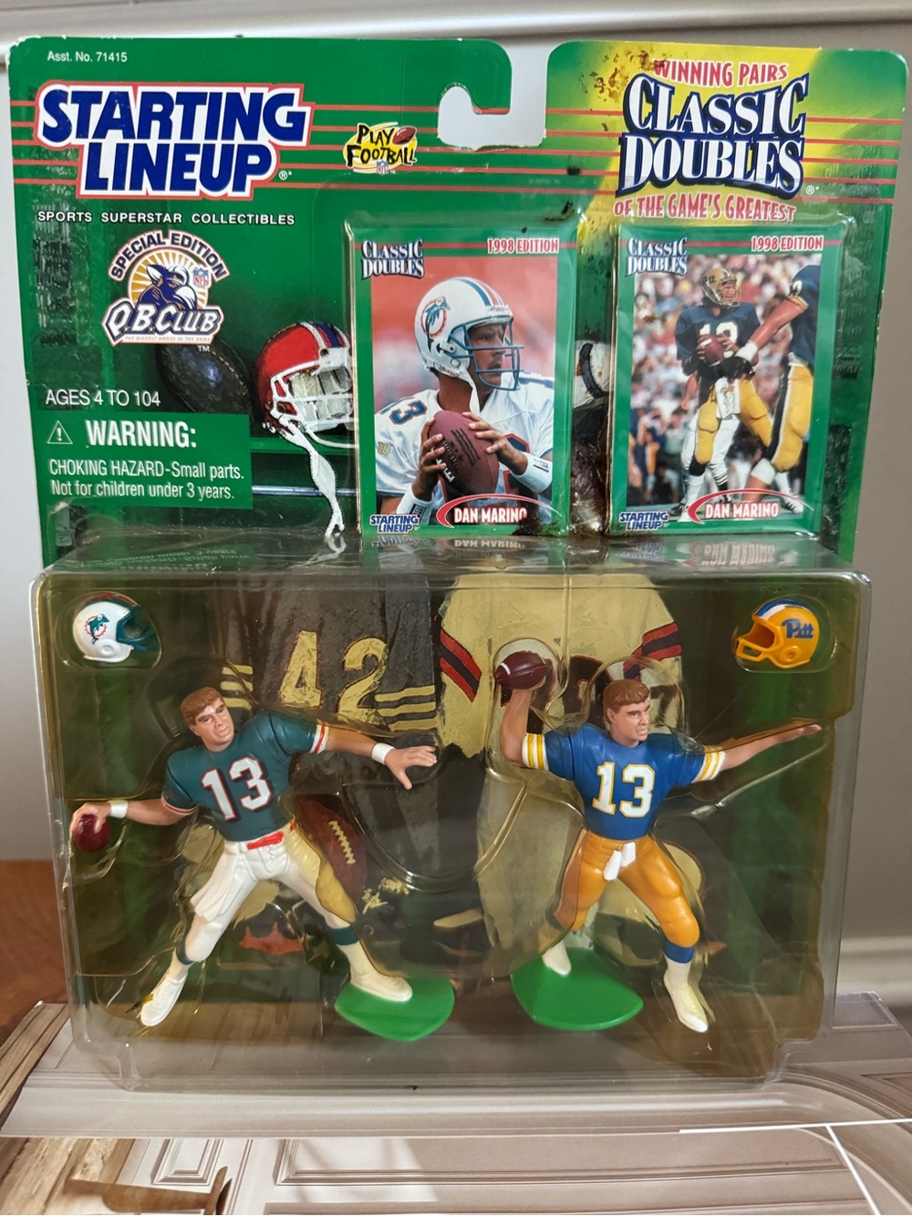 Vintage 1998 NFL Starting Lineup Classic Doubles Dan Marino Miami and PITT